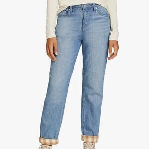 Eddie Bauer Boyfriend Flannel-Lined Jeans